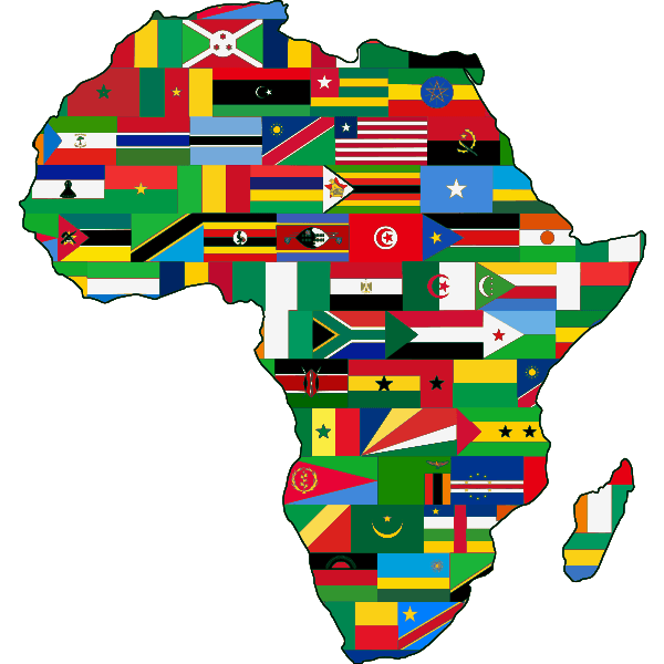 Map of Africa composed of each country's flag